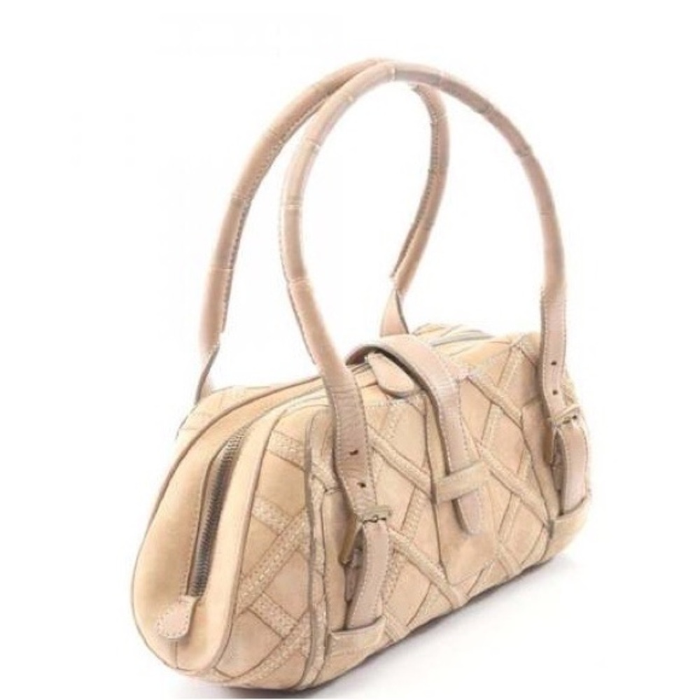 LOEWE Senda handbag in suede and leather, beige Size:S